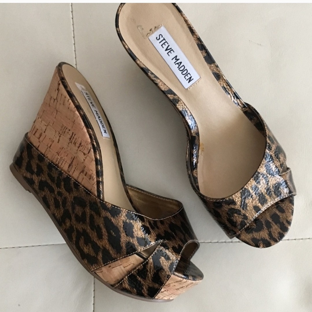 Steve Madden Animal Print Wedge Sandals